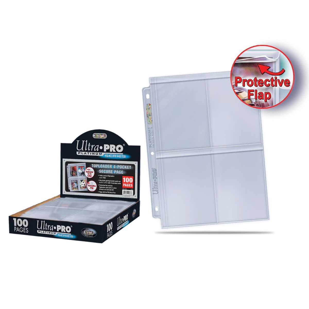 100 Ordnerseiten – 4 Boxen für Toploader: Sichere Seiten – Platinum-Serie – Ultra Pro