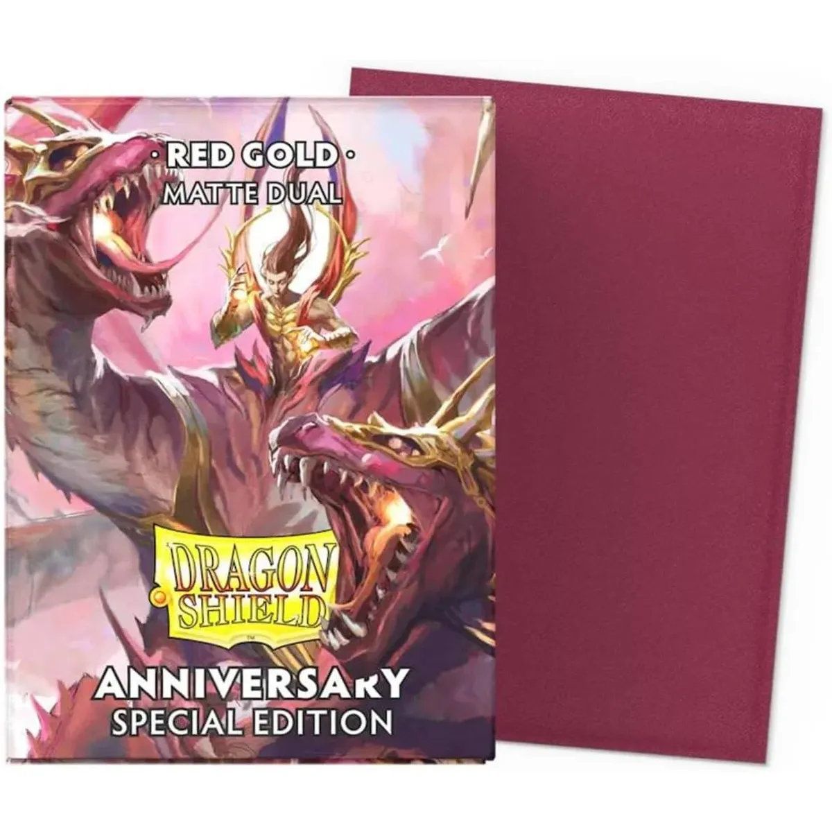 100 Kartenhüllen – Standard – Dual Anniversary Red Gold – Dragon Shield