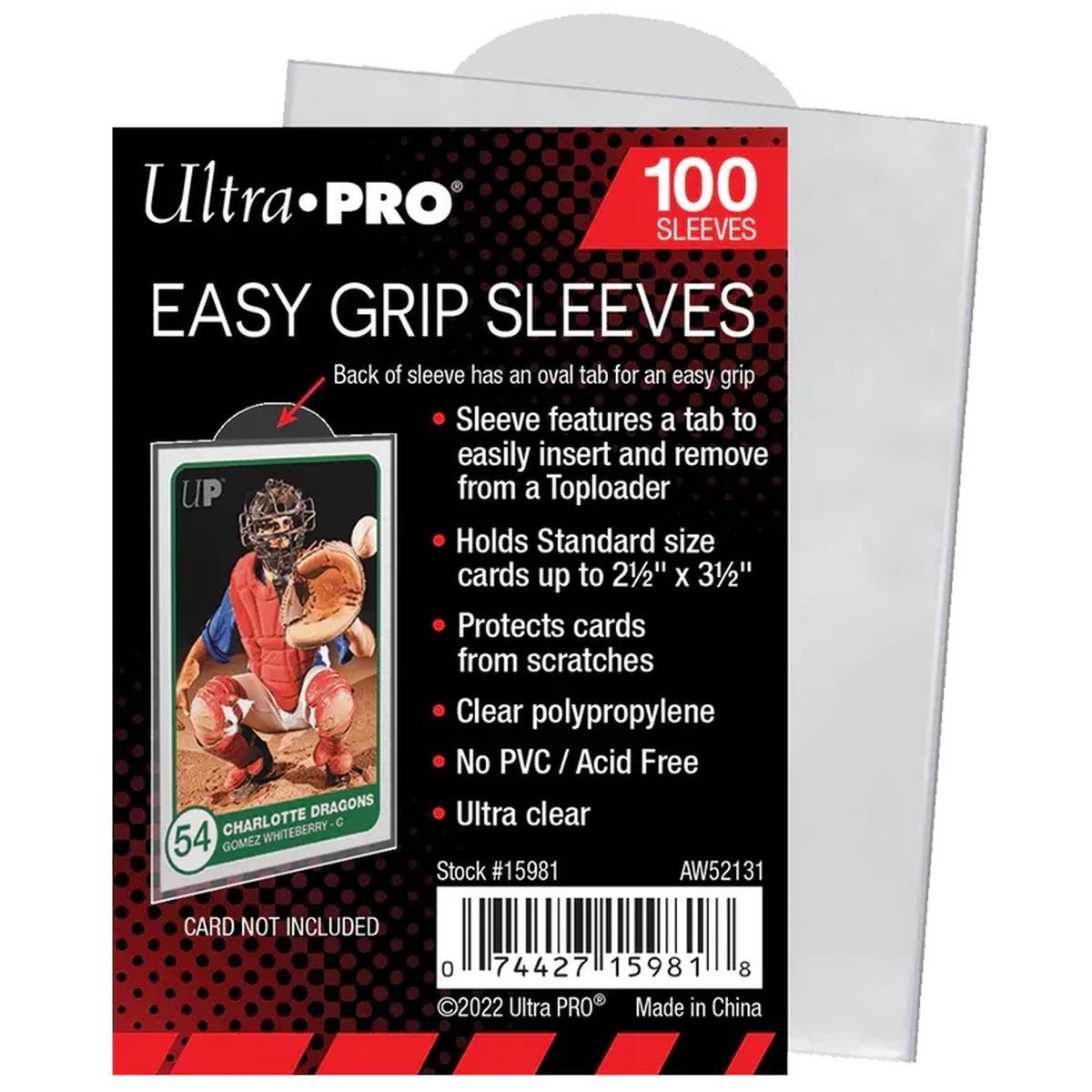 100 Kartenhüllen – Standard – Easy Grip Sleeves 2,5"x3,5" – Weich – Ultra Pro