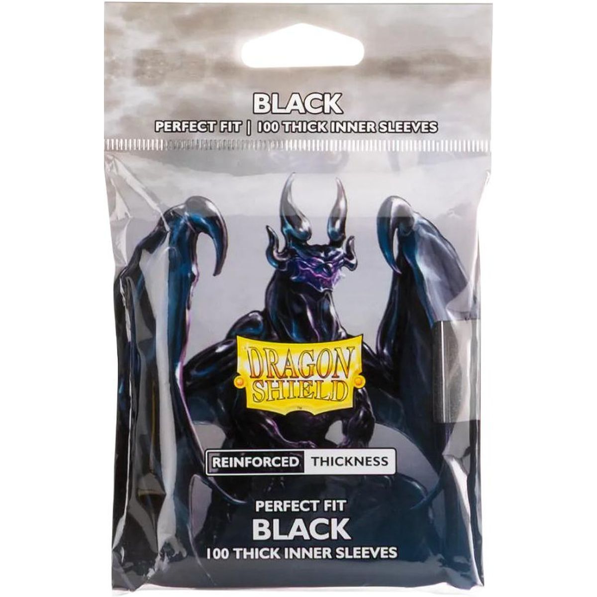 100 Kartenhüllen – Standard – Perfect Fit – Schwarz, dick – Dragon Shield