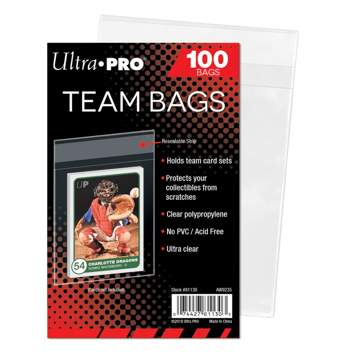 Item 100 Team Bags – Wiederverschließbar – Wiederverschließbare Taschen/Beutel – Ultra Pro