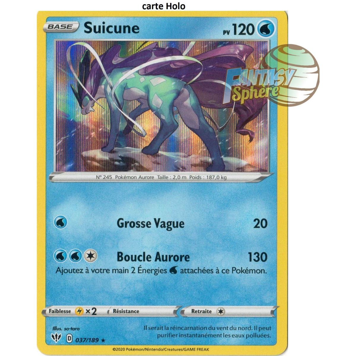 Item Suicune – Holo Rare 37/189 – EB03 Dunkelheit in Flammen