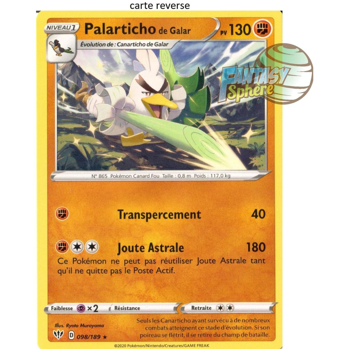 Palarticho de Galar - 98/189 EB03 Ténèbres Embrasées