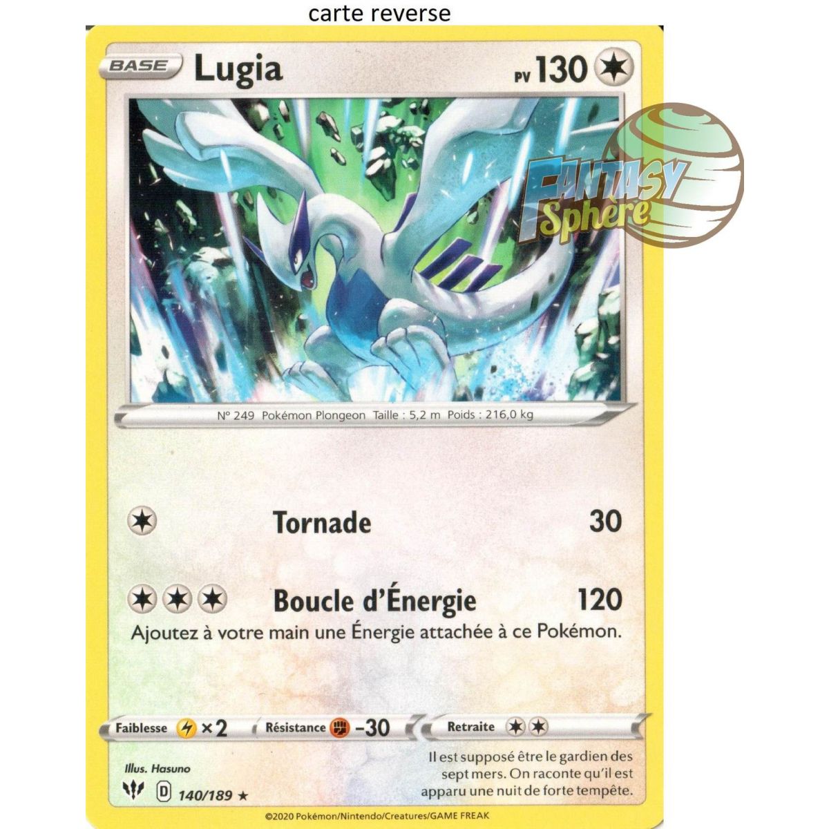 Item Lugia – Rückseite 140/189 – EB03 Dunkelheit in Flammen