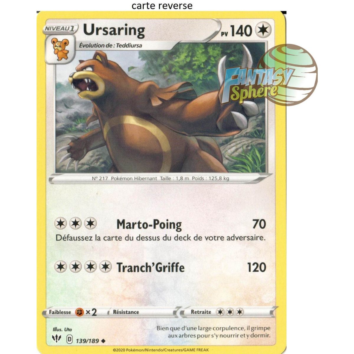 Ursaring - 139/189 EB03 Ténèbres Embrasées