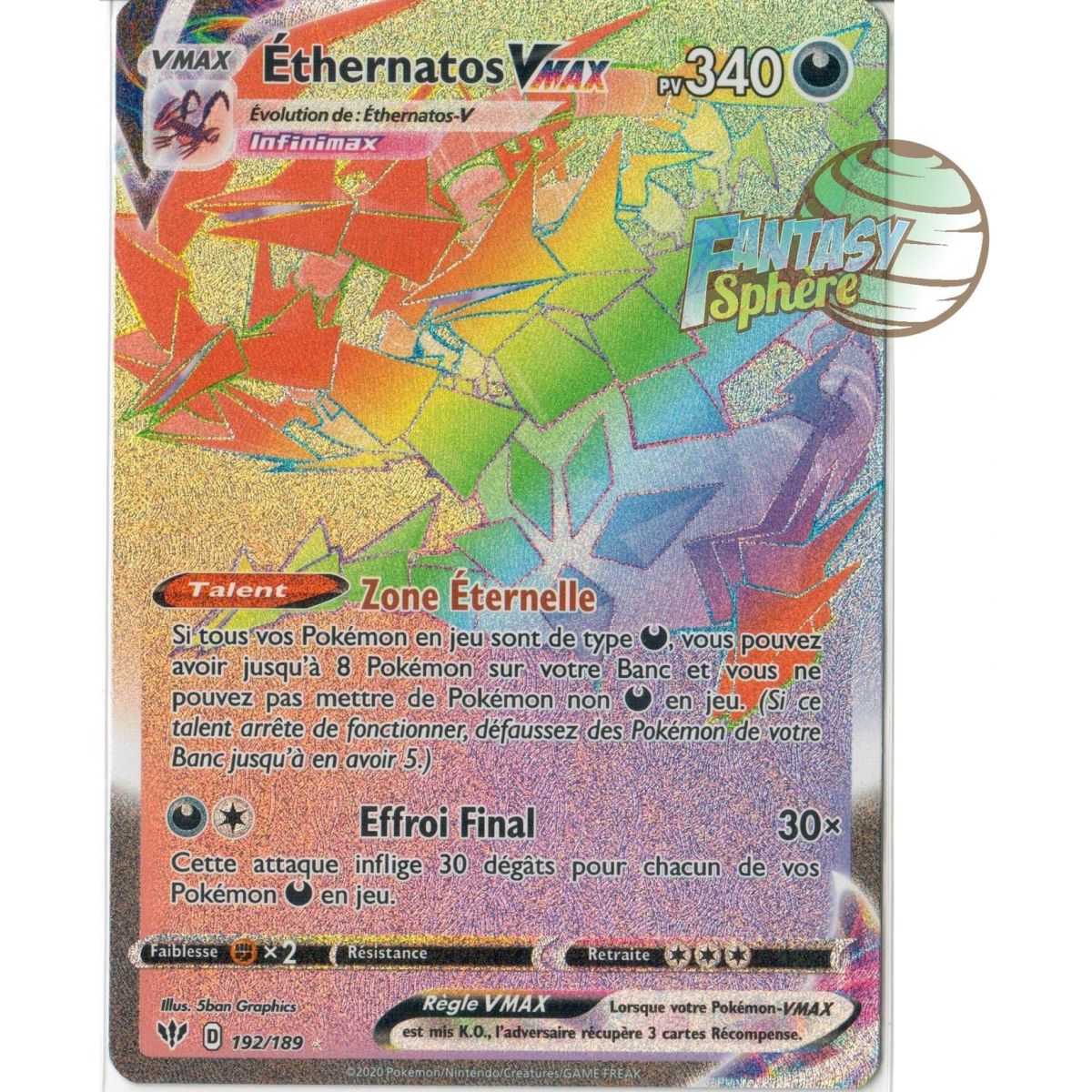 Ethernatos Vmax – Secret Rare 192/189 – EB03 Darkness Ablaze