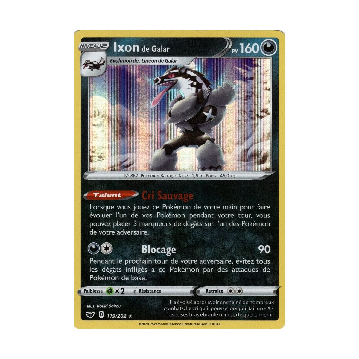 Ixon de Galar - Holo Rare 119/202 EB01 Epée et Bouclier