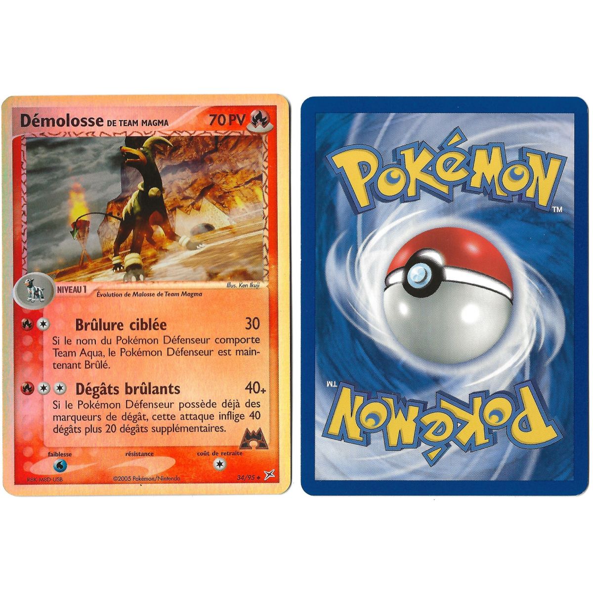 Team Magma Houndbuster 34/95 EX Team Magma Vs Team Aqua Reverse French View Scan