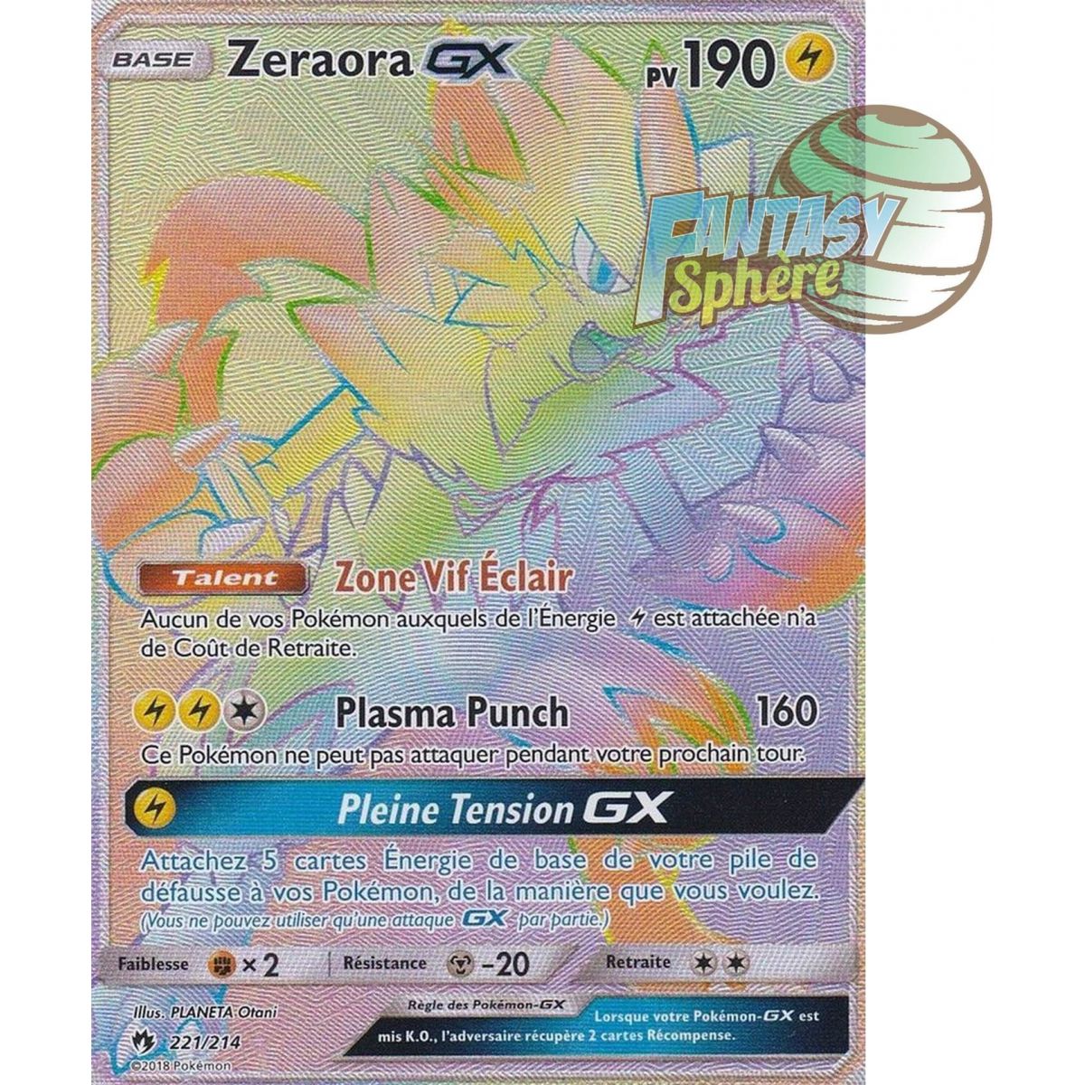 Zeraora GX – Geheime Seltenheit 221/214 – Sonne & Mond 8 Verlorener Donner