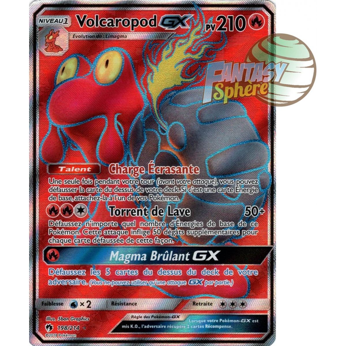 Volcaropod GX – Full Art Ultra Rare 198/214 – Sonne & Mond 8 Verlorener Donner