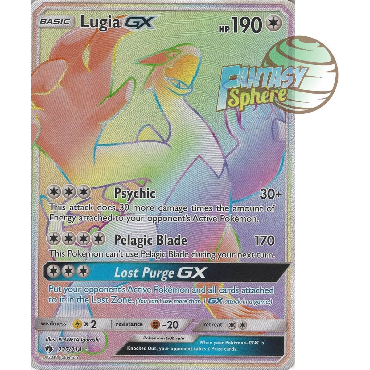 Lugia GX – Geheime Seltenheit 227/214 – Sonne & Mond 8 Verlorener Donner