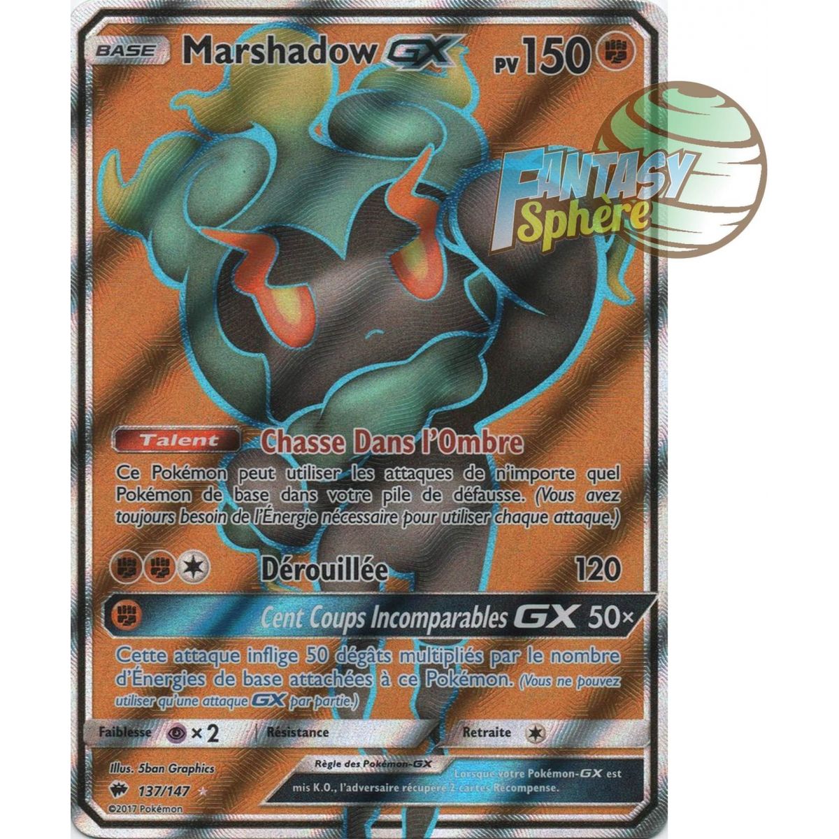 Marshadow GX – Full Art Ultra Rare 137/147 – Sonne und Mond 3 Brennende Schatten