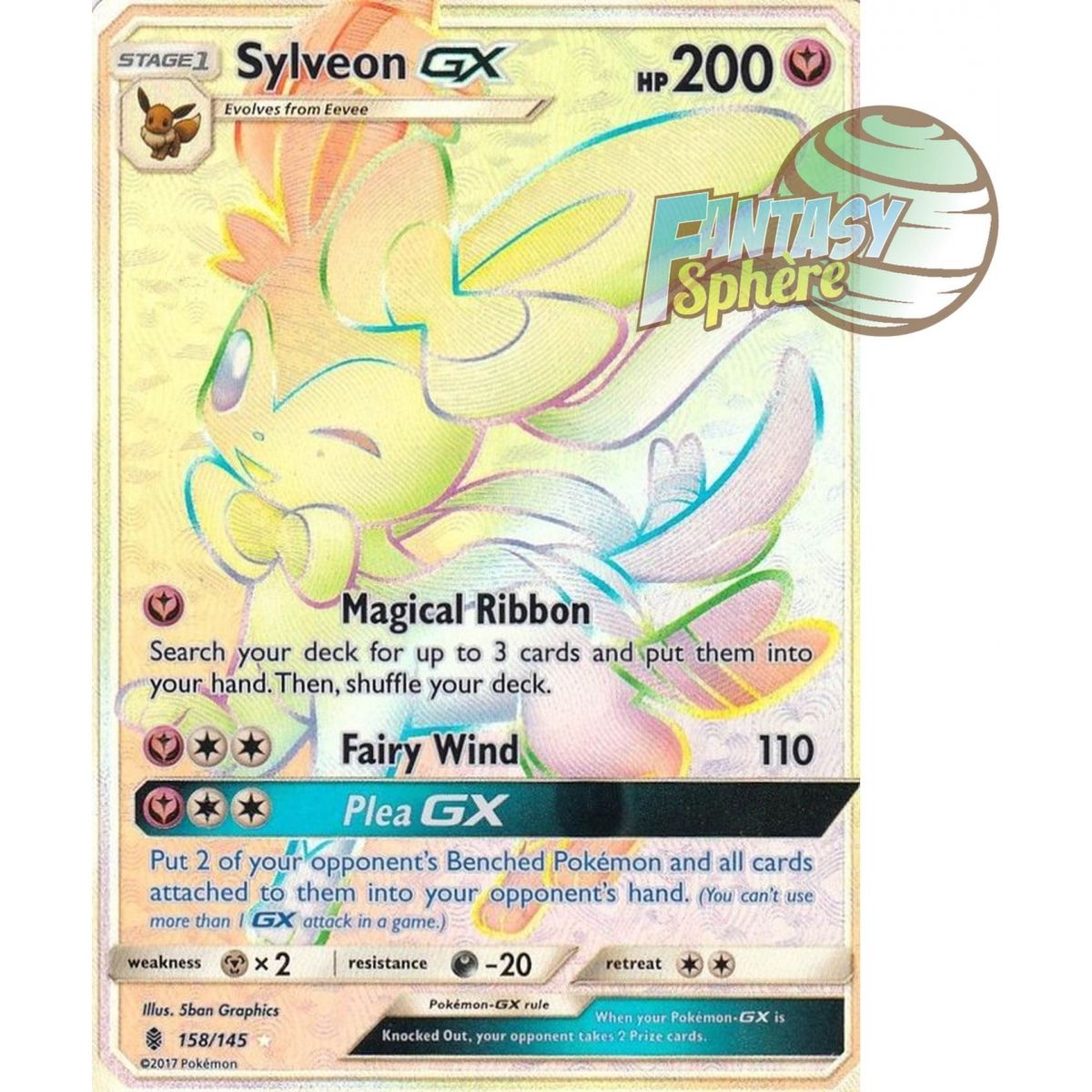 Sylveon GX – Secret Rare 158/145 – Sonne und Mond 2 Guardians Rising