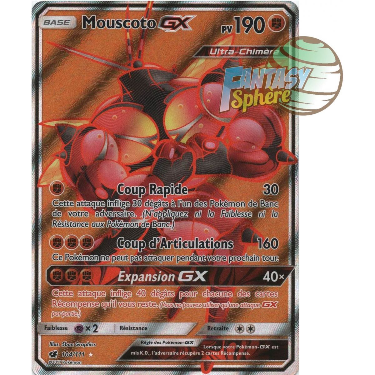 Mouscoto GX – Full Art Ultra Rare 104/111 – Sonne und Mond 4 Crimson Invasion