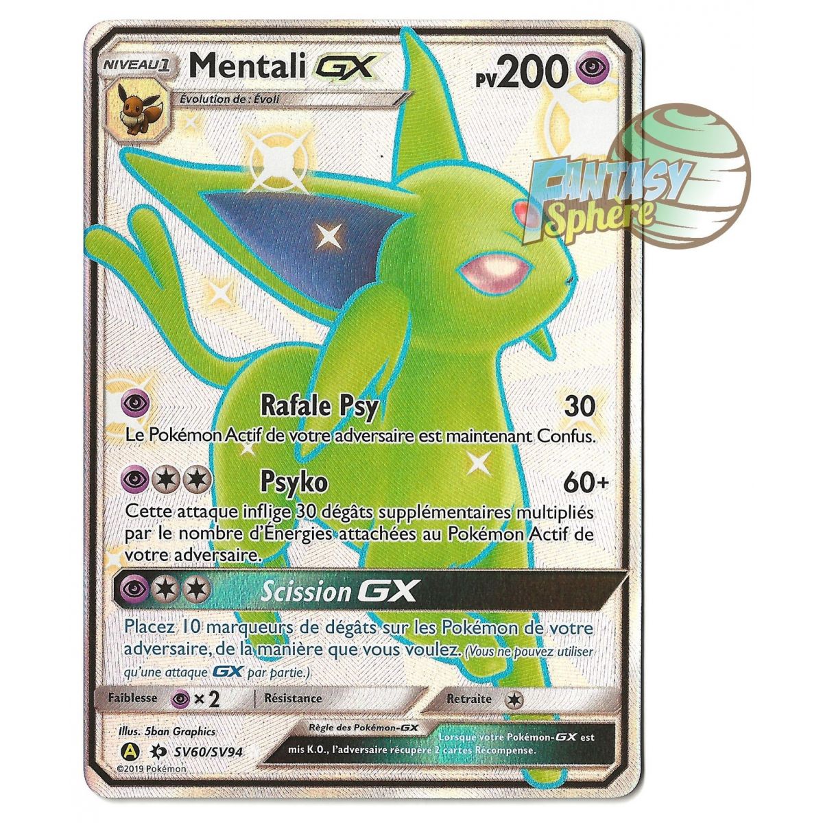 Espeon GX – Full Art Ultra Rare SV60/SV94 – Sonne und Mond 11.5 Verborgene Schicksale
