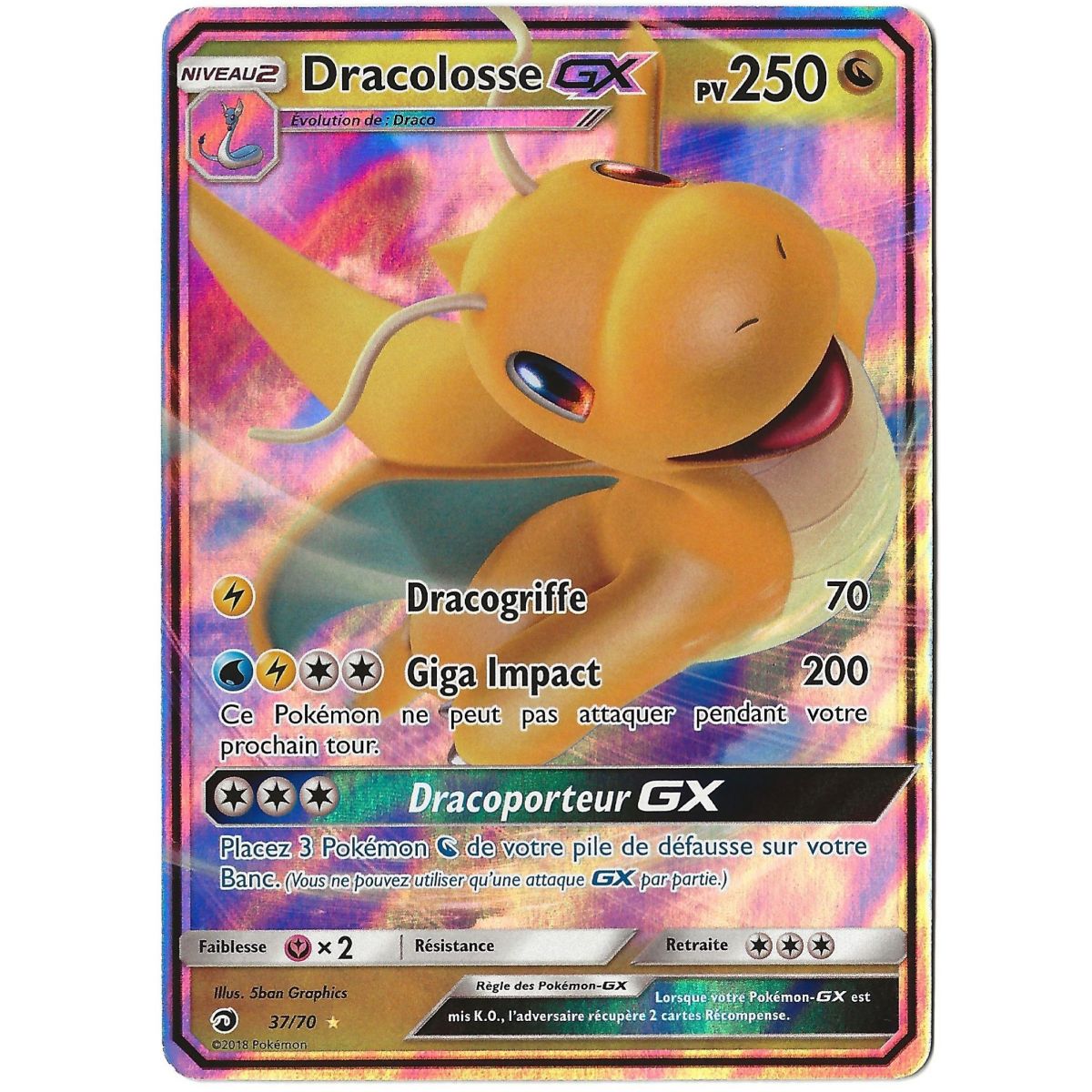 Dragonite GX – Ultra Rare 37/70 – Sonne & Mond 7.5 Drachenmajestät