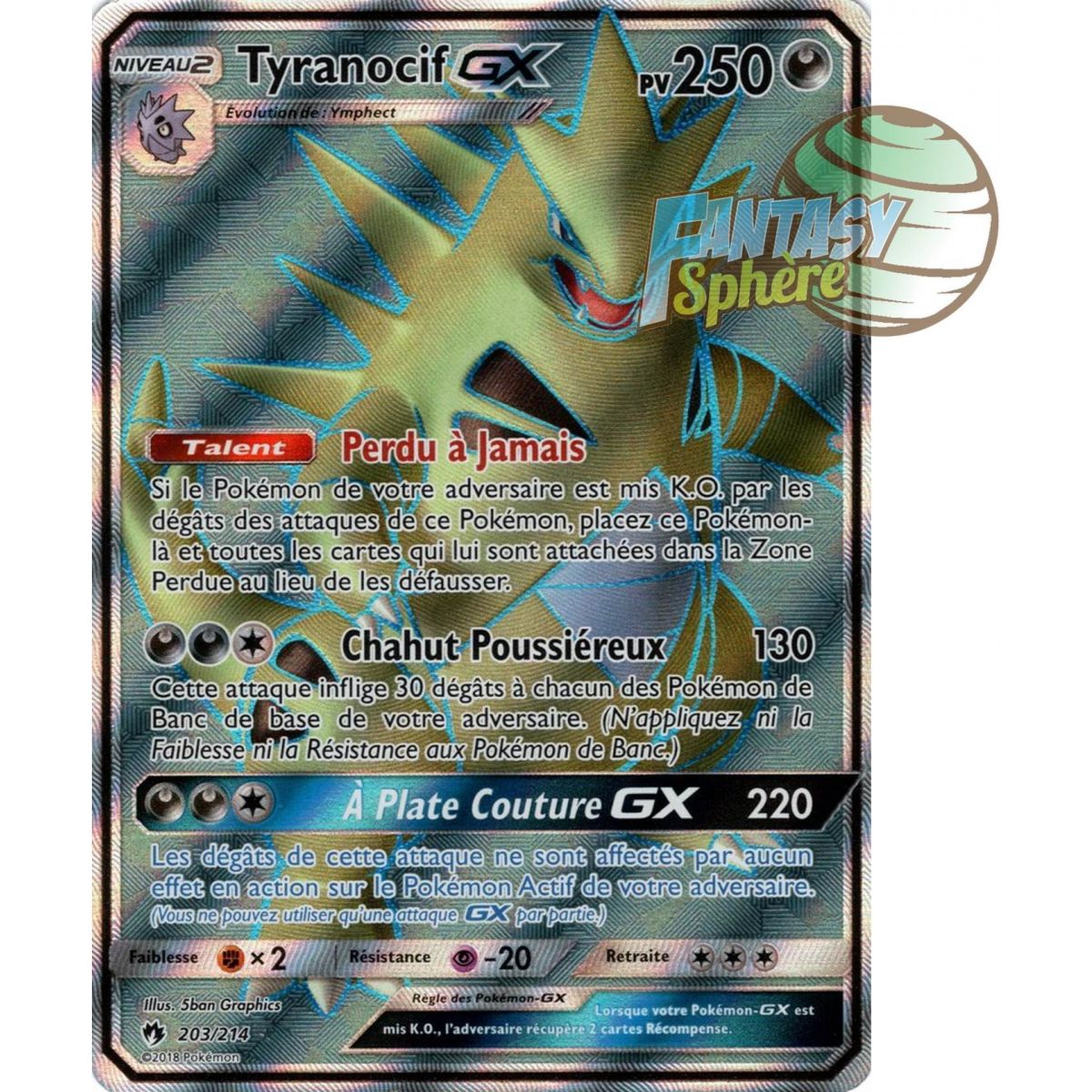 Tyranitar GX – Full Art Ultra Rare 203/214 – Sonne & Mond 8 Verlorener Donner