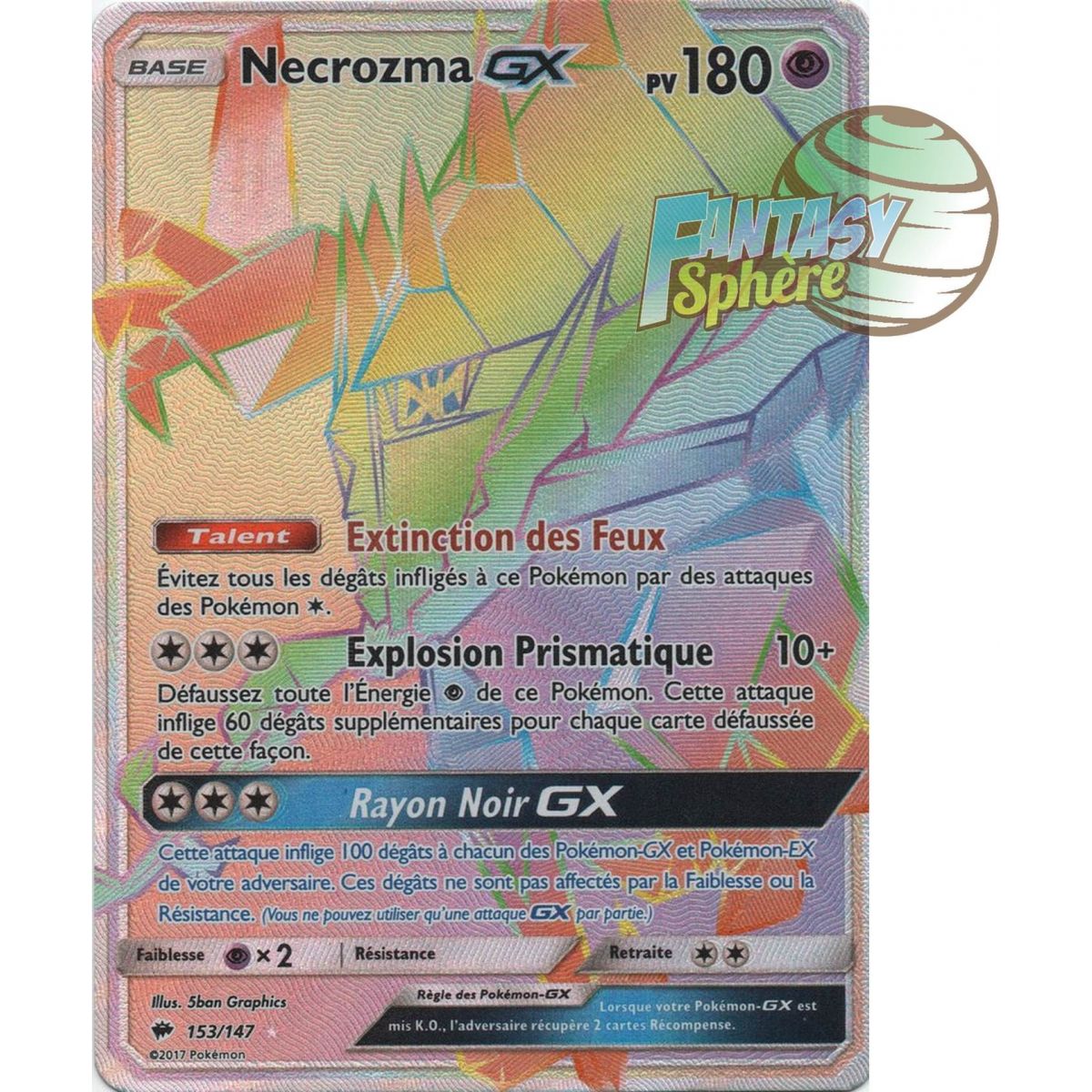 Necrozma GX - Geheime Seltenheit 153/147 - Sonne und Mond 3 Brennende Schatten