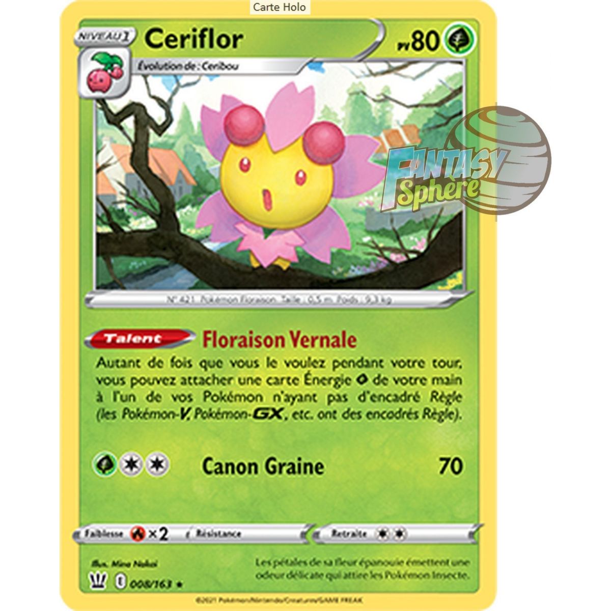 Ceriflor - Holo Rare 8/163_H - Epee et Bouclier Style de Combat