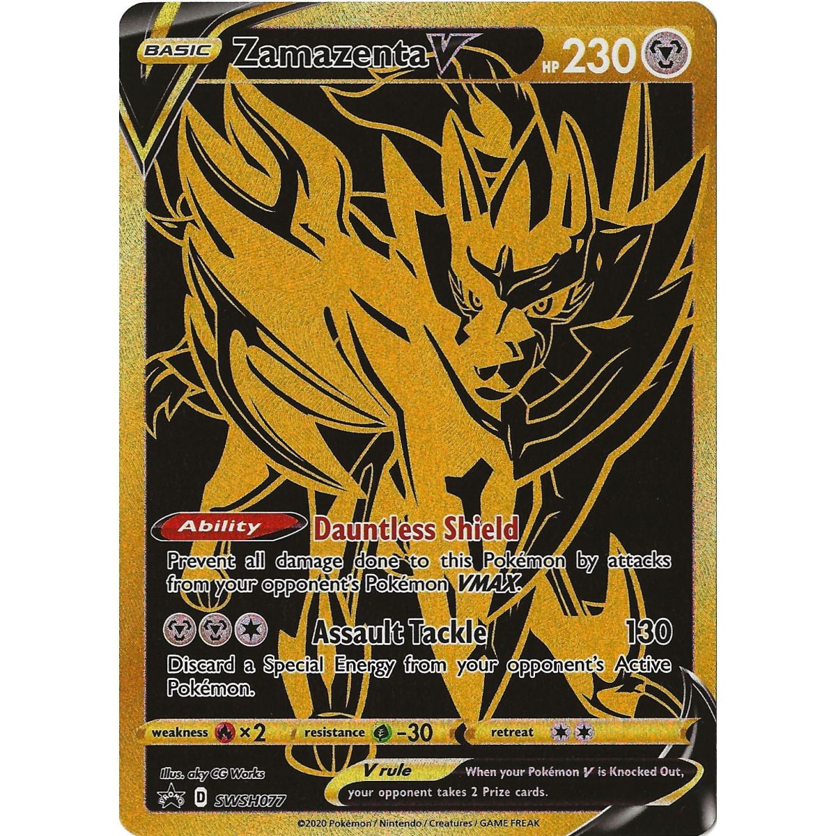 Zamazenta V – Full Art Ultra Rare – SWSH077 – Englische Exklusivversion