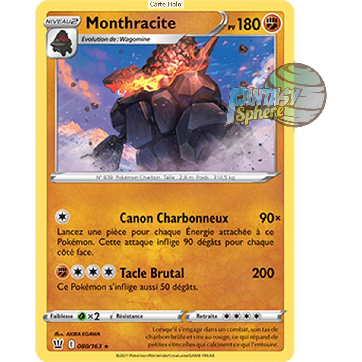 Monthracite – Holo Rare 80/163_H – Kampfstil mit Schwert und Schild