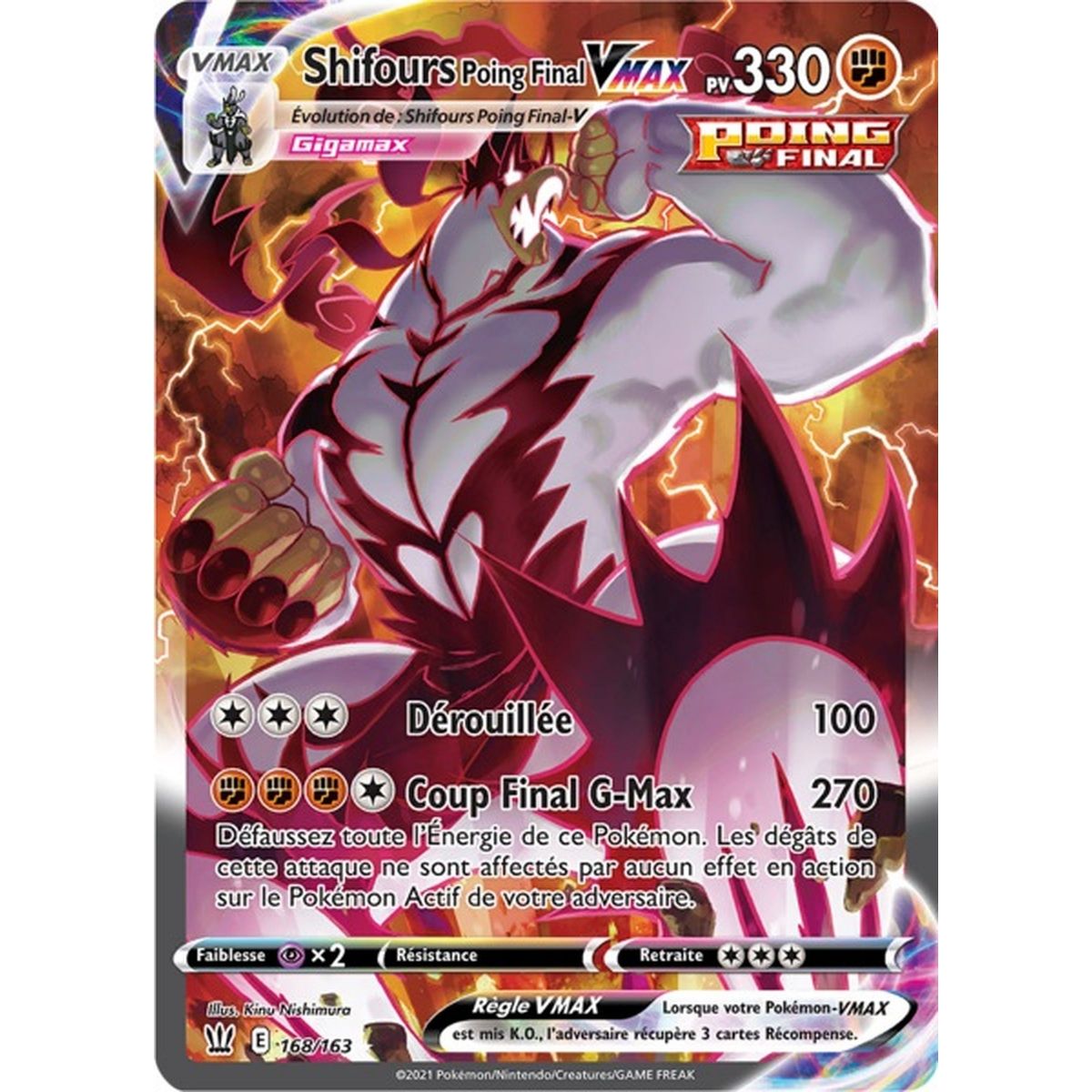 Shifours Final Fist VMAX – Secret Rare 168/163 – Kampfstil mit Schwert und Schild