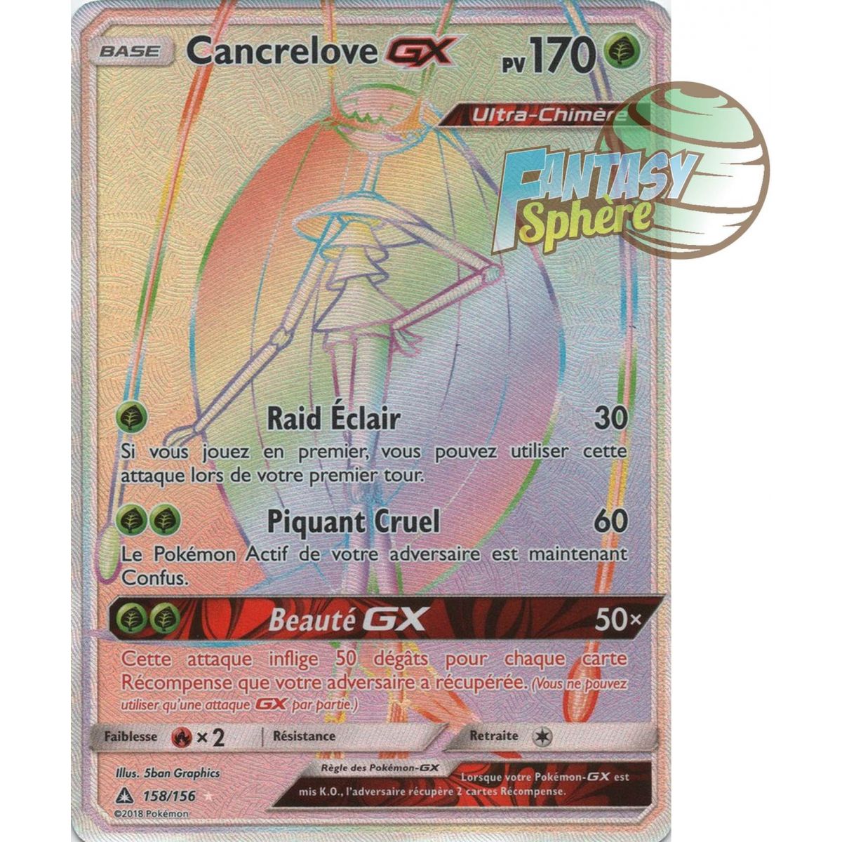 Cancrelove GX – Secret Rare 158/156 – Sonne und Mond 5 Ultra Prisma