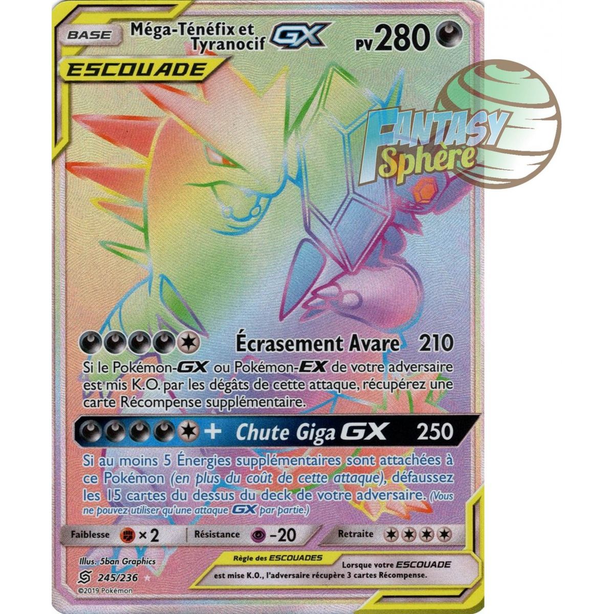 Mega Tenefix und Tyranitar GX – Secret Rare 245/236 – Sonne und Mond 11 Harmonie der Geister