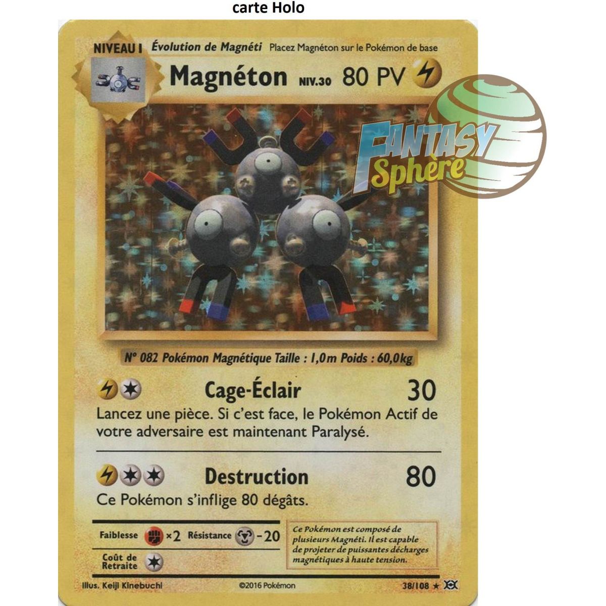 Magneton – Holo Rare 38/108 – XY 12 Evolutions