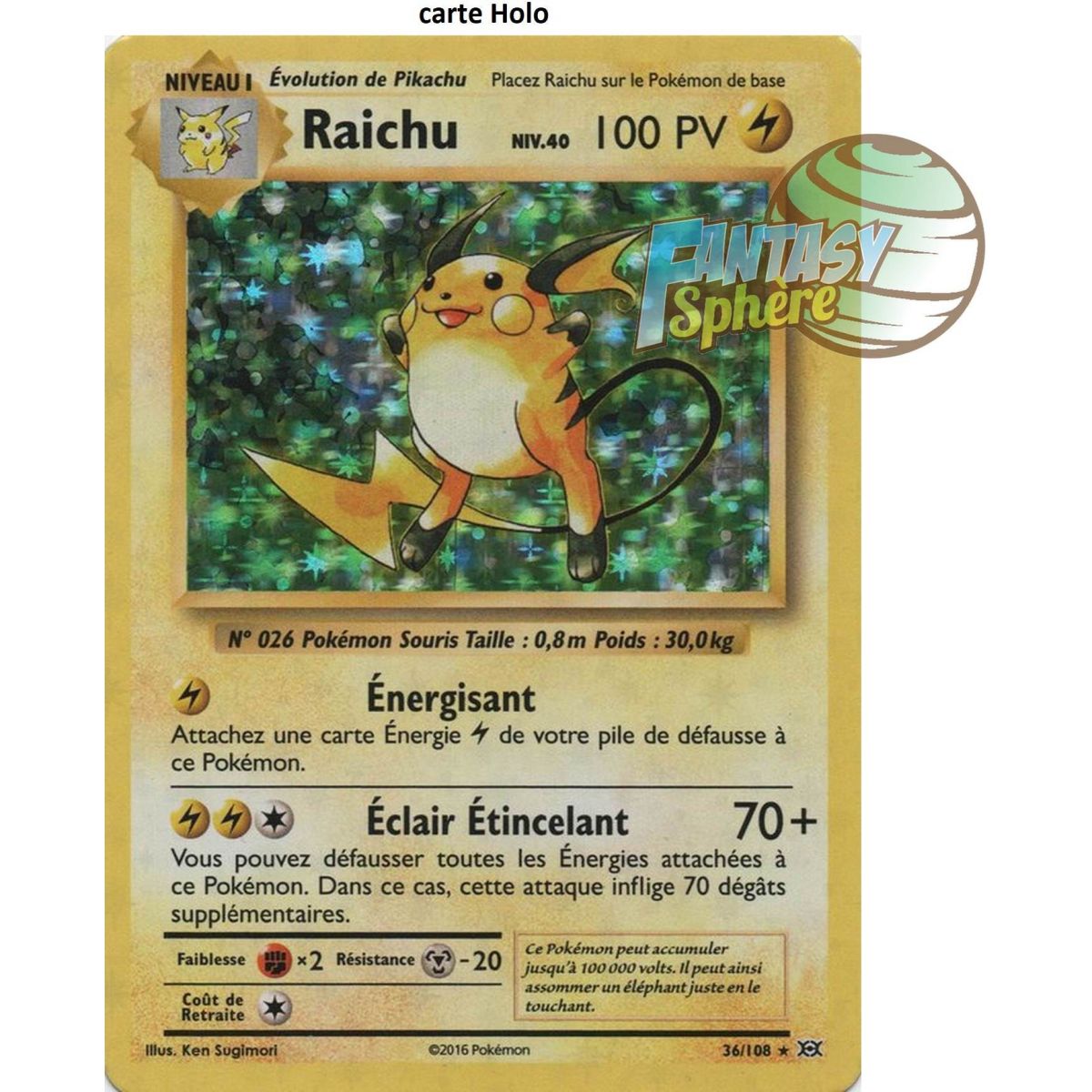 Raichu – Holo Rare 36/108 – XY 12 Entwicklungen