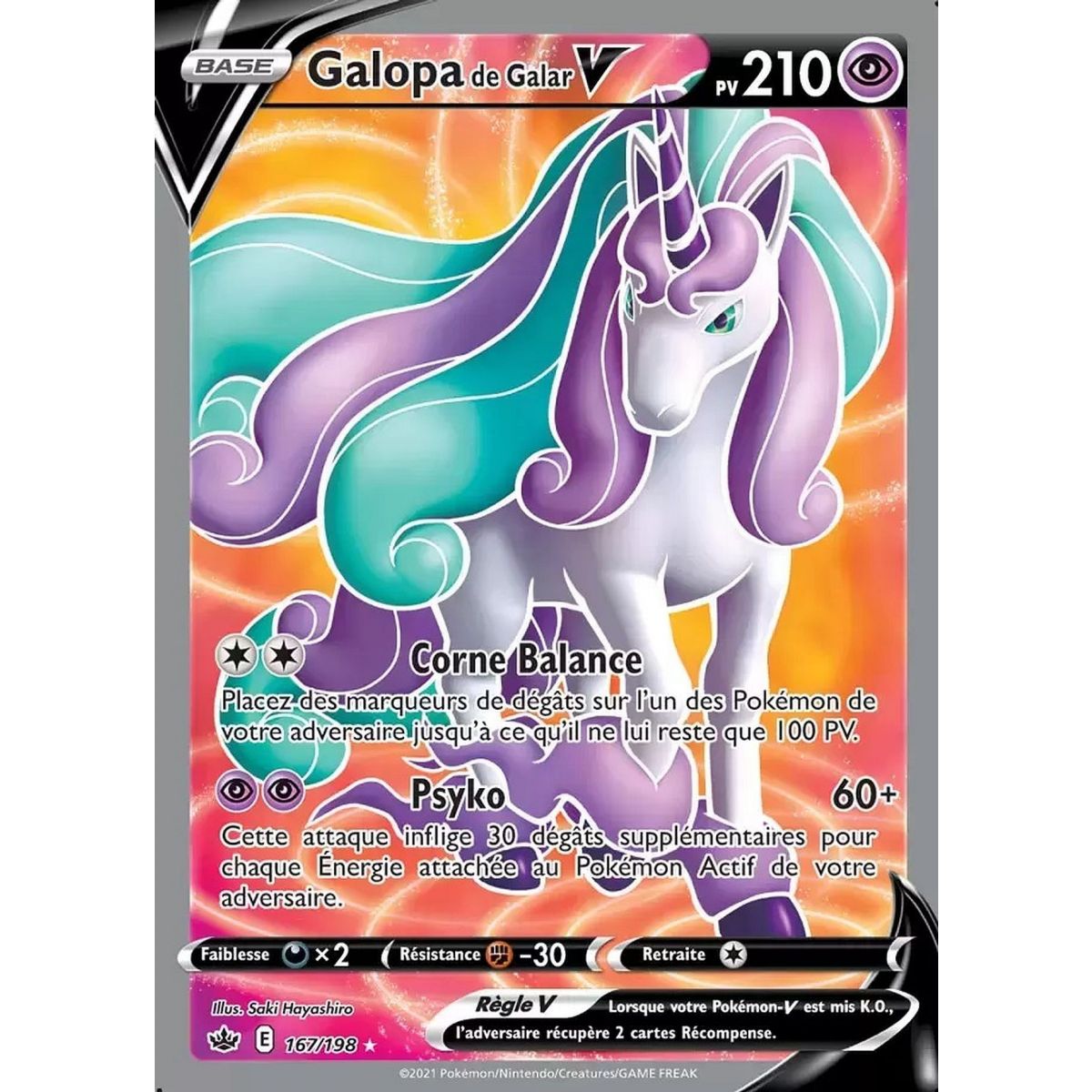 Item Galar Gallopa V – Full Art Ultra Rare 167/198 – Schwert und Schild Reign of Ice