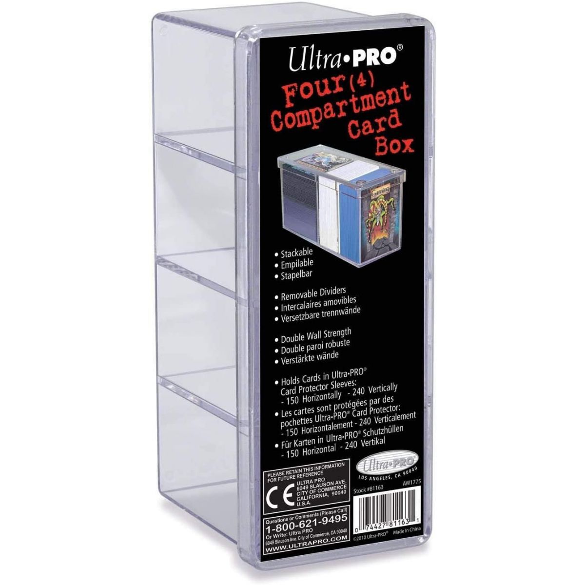 Ultra Pro - Box mit 4 Fächern - Transparent