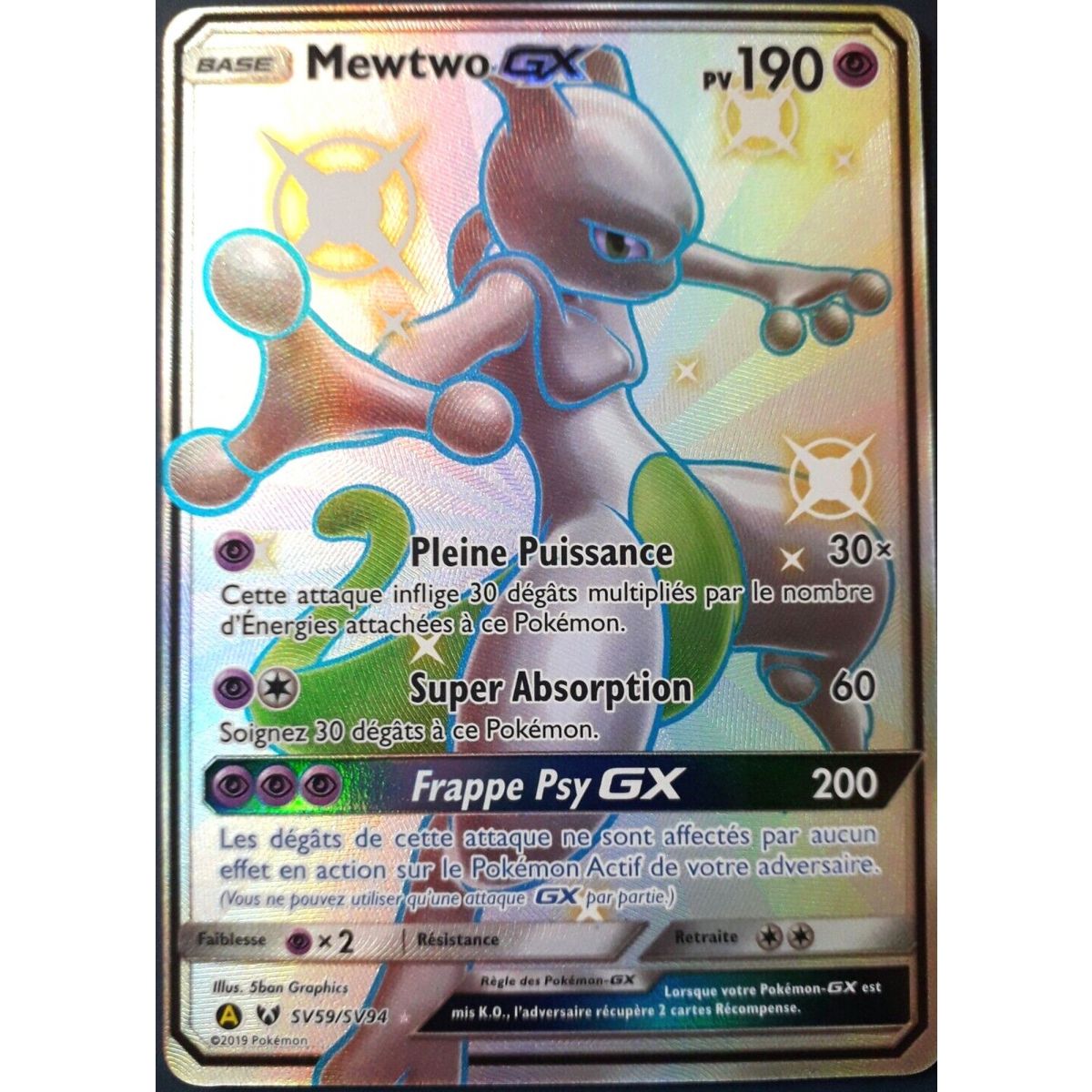 Mewtwo GX - Full Art Ultra Rare SV59/SV94 - Sonne & Mond 11.5 Hidden Fates