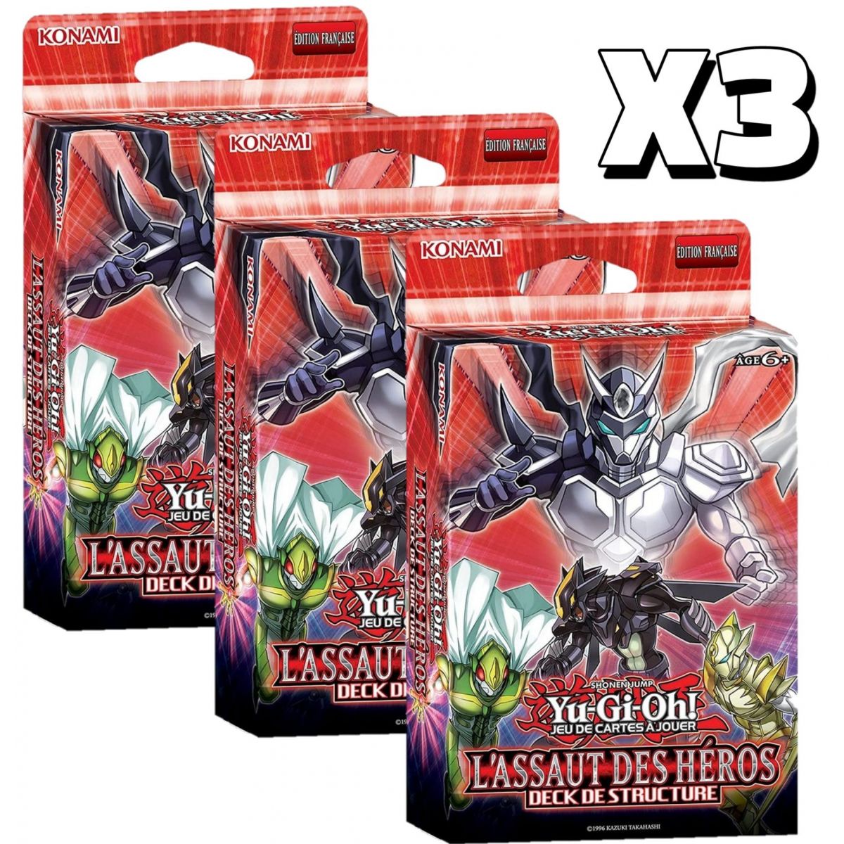 Yu Gi Oh! – 3er-Set – Structure Deck – Assault of the Heroes – FR – Neuauflage