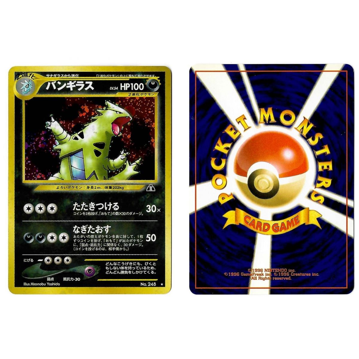 Tyranitar (9) Nr. 248 Überquerung der Ruinen... N2 Holo Unlimited Japanische Ansicht Scan