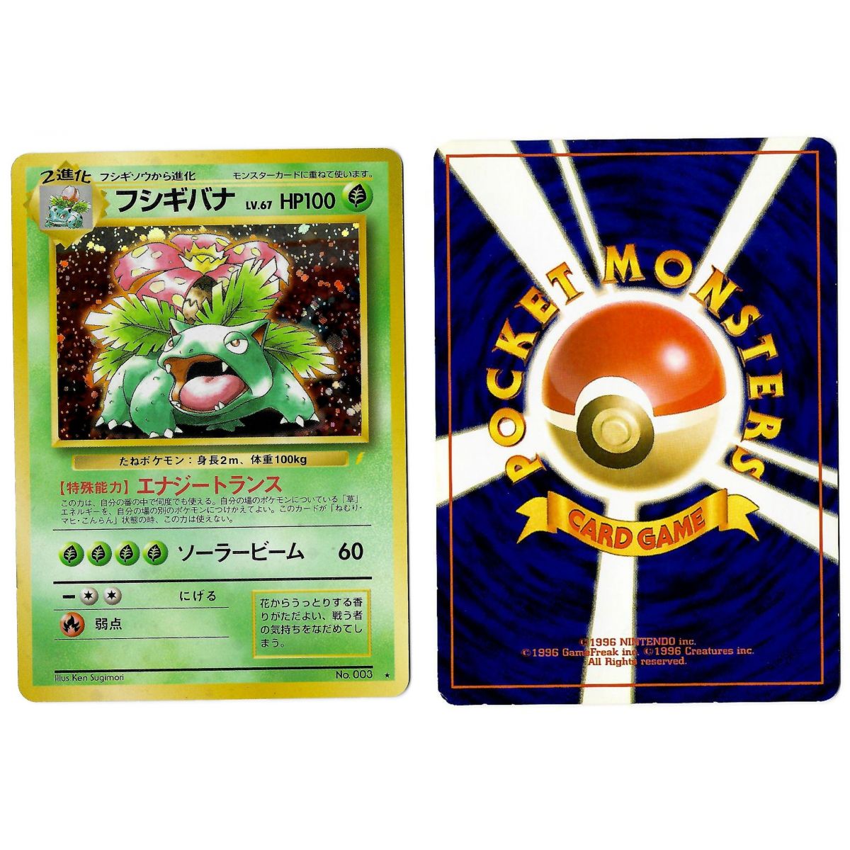 Venusaur (2) Nr. 003 Promo Holo Unlimited Japanisch Siehe Scan