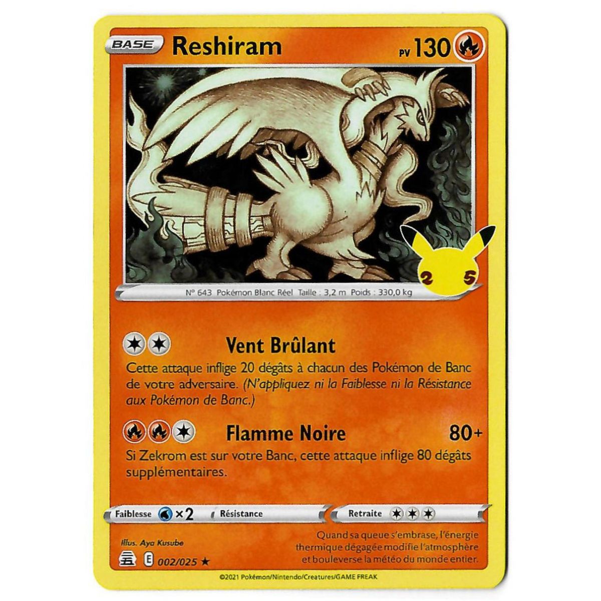 Reshiram – Holo Rare 002/025 EB07.5 25 Jahre Feierlichkeiten