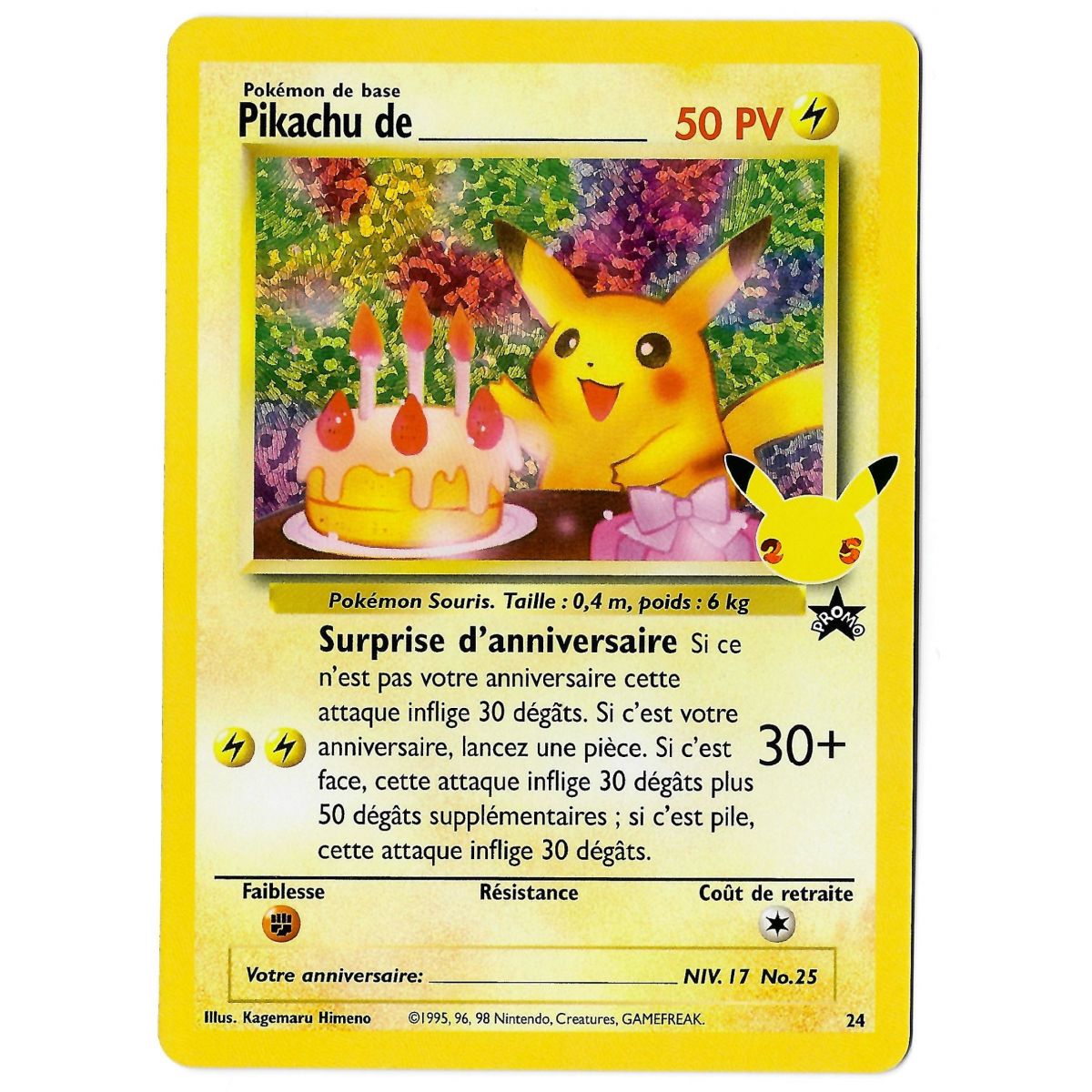 Pikachu von _ – Holo Rare Promo 24 EB07.5 25 Jahre Feierlichkeiten