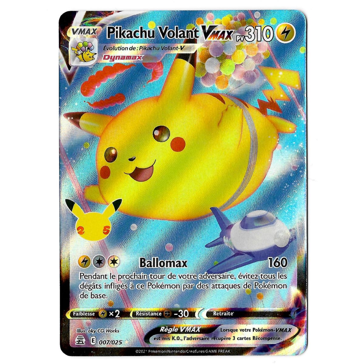 Flying Pikachu VMAX – Full Art Ultra Rare 007/025 EB07.5 Feierlichkeiten zum 25-jährigen Jubiläum