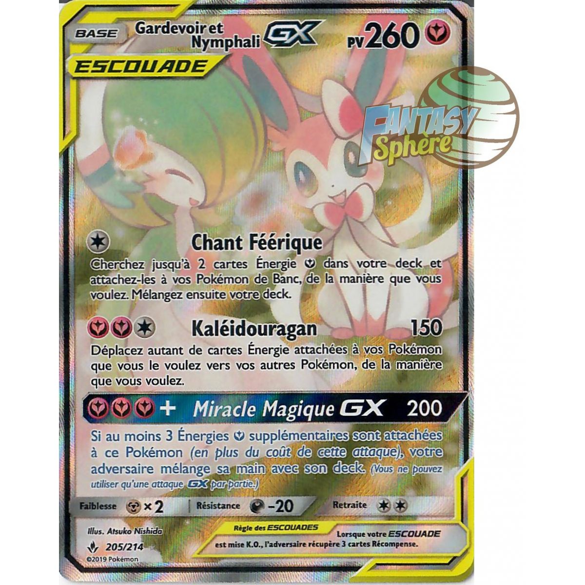 Guardevoir und Nymphali GX – Full Art Ultra Rare 205/214 – Sonne und Mond 10 Unfehlbare Allianz