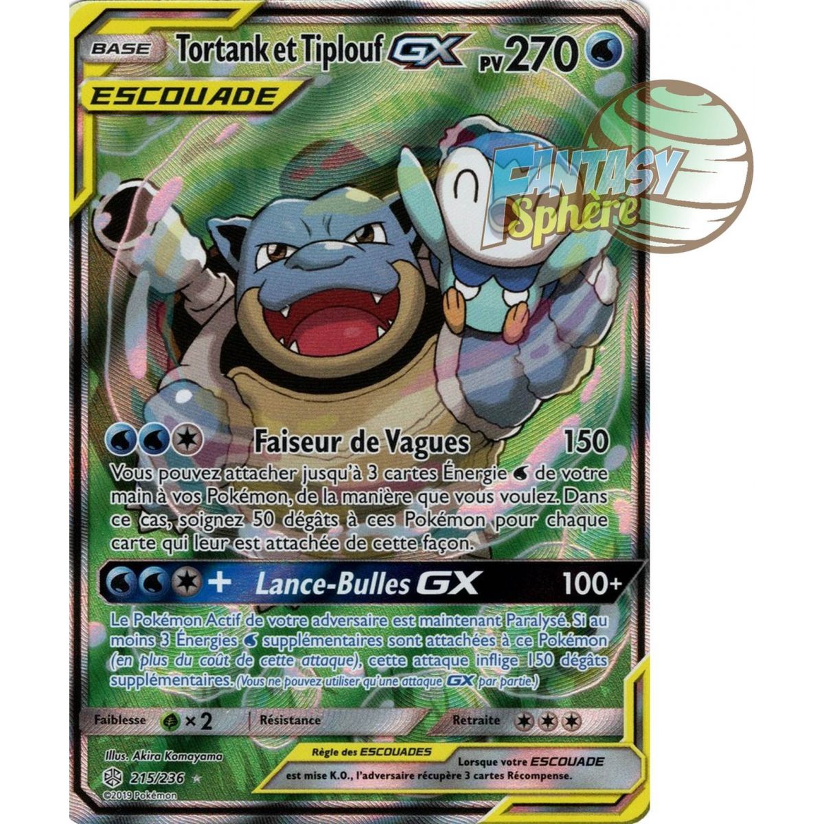 Turtok & Plinfa GX - Full Art Ultra Rare 215/236 - Sonne & Mond 12 Kosmische Finsternis