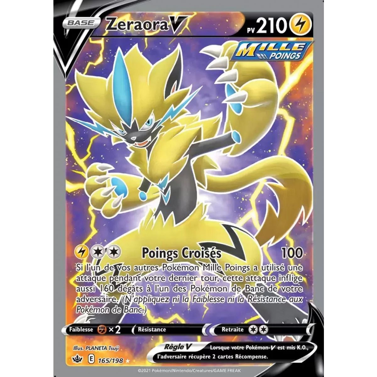 Item Zeraora V - Full Art Ultra Rare 165/198 - Epee et Bouclier Regne de Glace