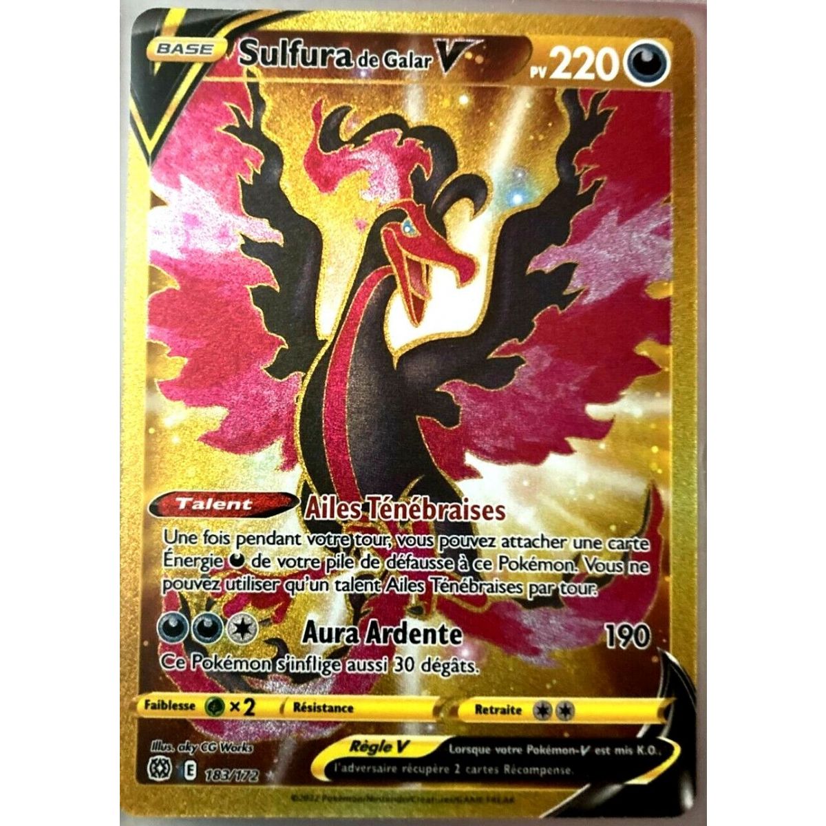 Item Galar Moltres V – Full Secret Art Rare 183/172 – EB09 Schwert und Schild, funkelnde Sterne