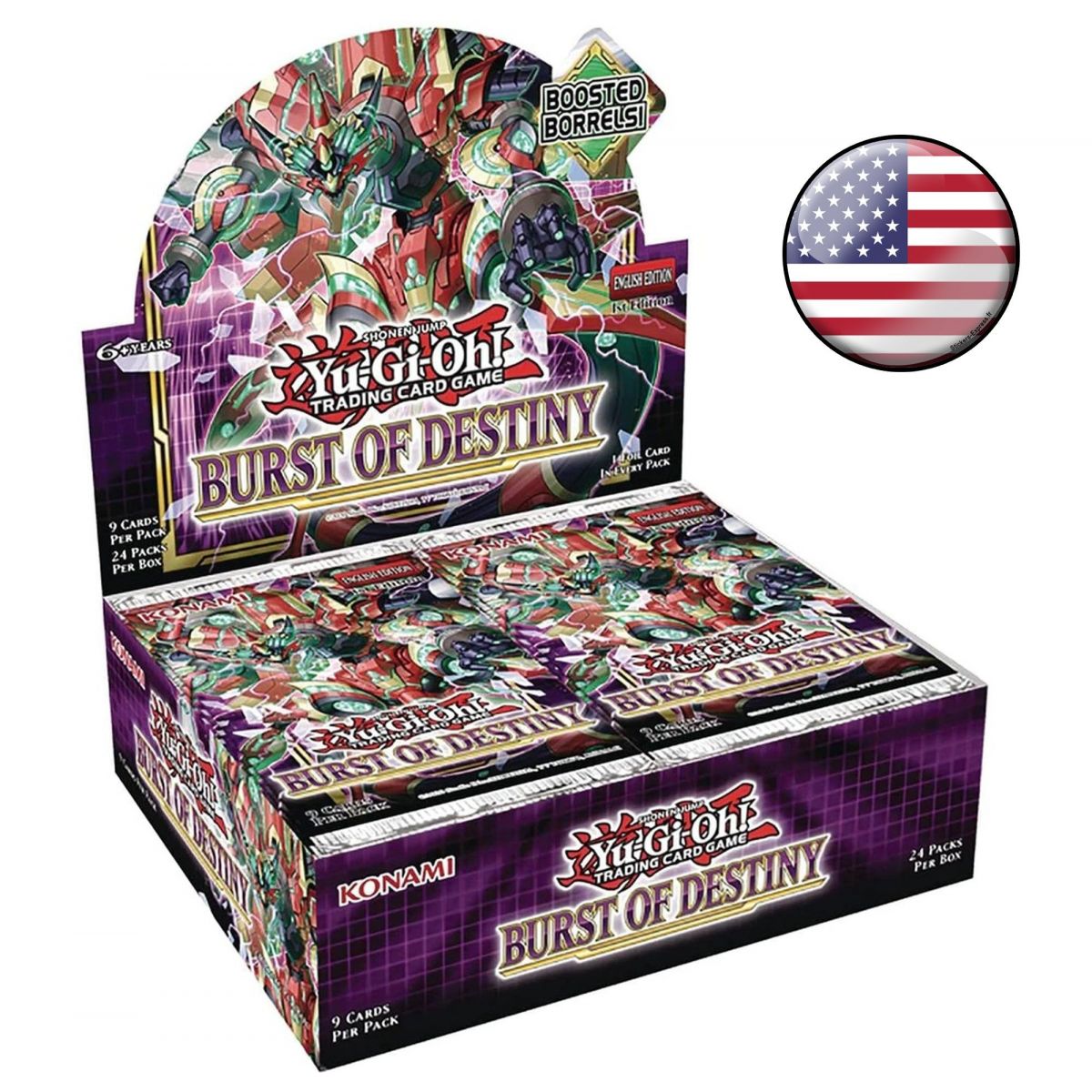 Yu Gi Oh! - Display - Box mit 24 Boostern - Burst of Destiny - Amerikanische USA