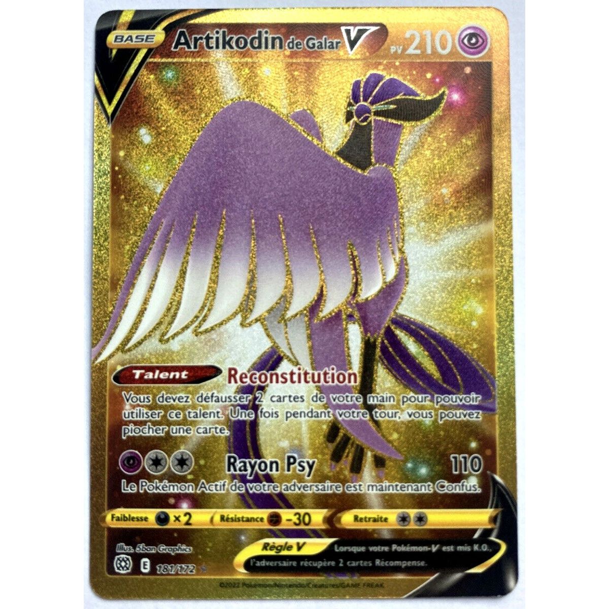 Galar Articuno V – Full Secret Rare Art 181/172 – EB09 Schwert und Schild, funkelnde Sterne