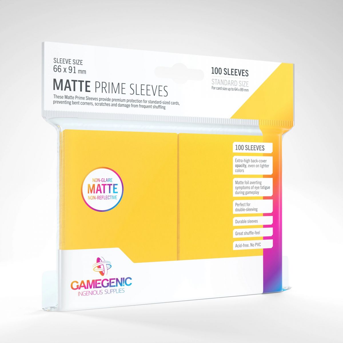 Gamegenic - Matte Prime Standard-Hüllen - Gelb - 66x91 (100)