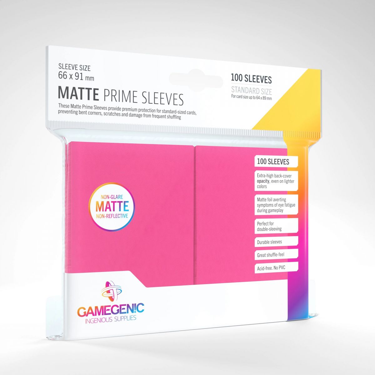 Gamegenic - Matte Prime Standard-Hüllen - Rosa - 66x91 (100)