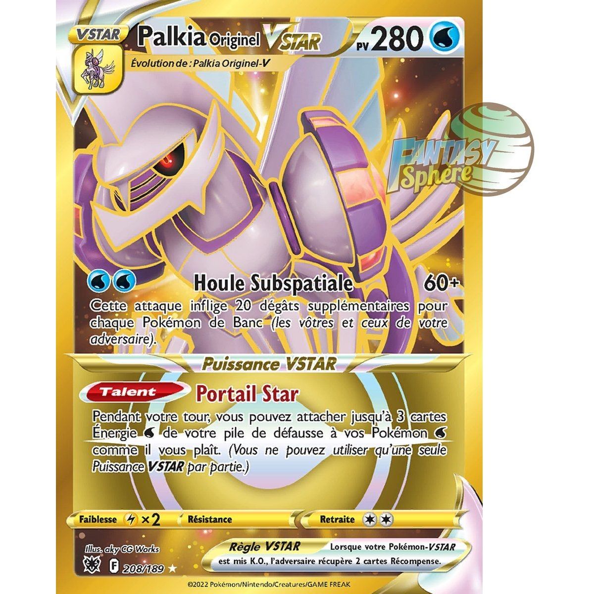 Item Palkia Original VSTAR – Secret Rare 208/189 – Schwert und Schild strahlende Sterne