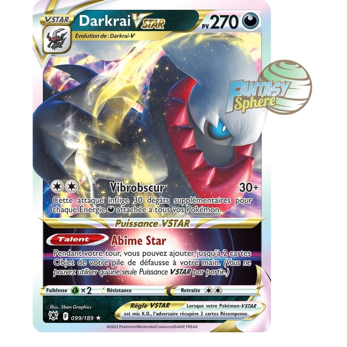 Item Darkrai VSTAR – Full Art Ultra Rare 99/189 – Schwert und Schild Strahlende Sterne