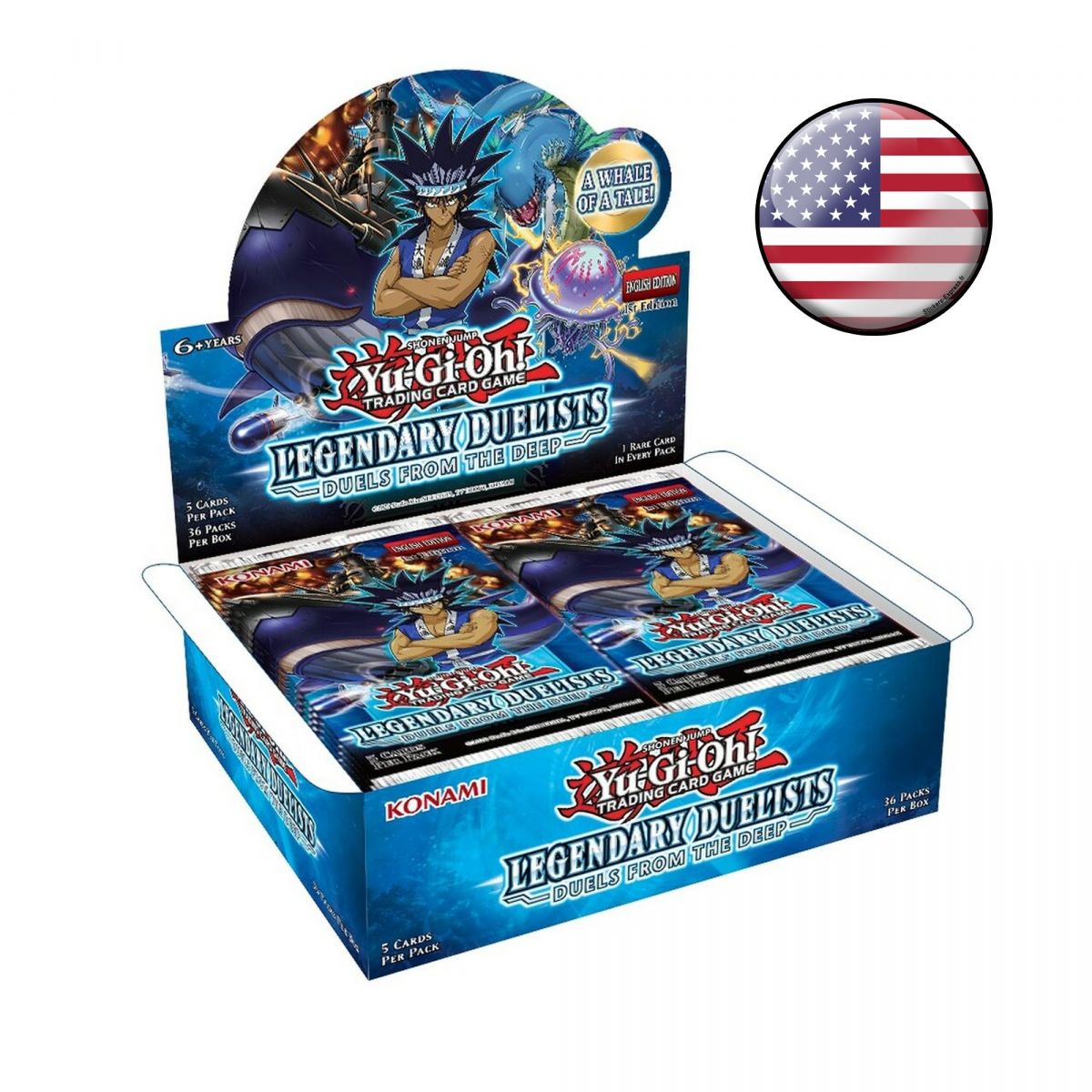 Yu-Gi-Oh! – Display – Box mit 36 Boostern – Legendary Duelists: Duels from the Deep – USA